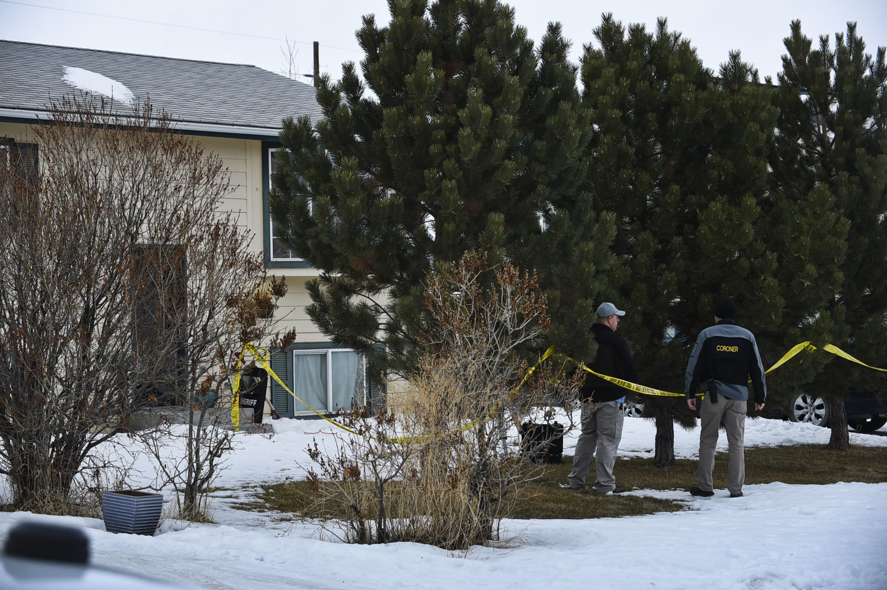 Investigators work the scene of an officer-involved shooting that left the suspect dead in East Helena just before midnight Thursday.